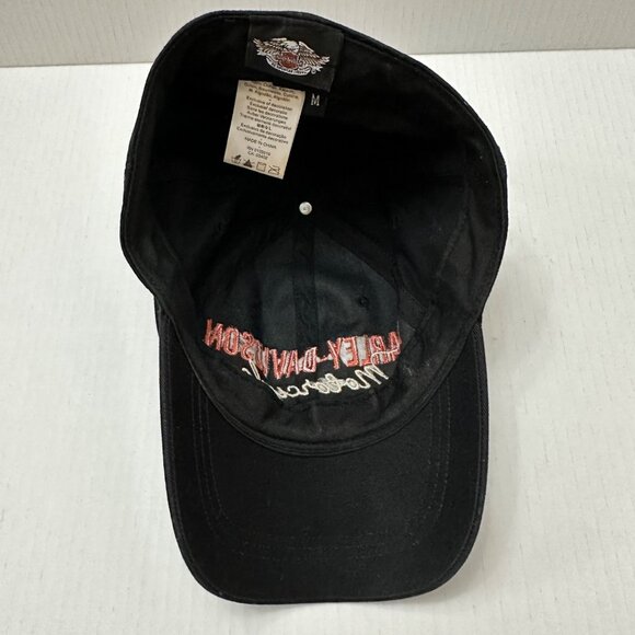 Harley Davidson Medium Black Fitted Cotton Ball Cap Embroidered Logo - Picture 9 of 9